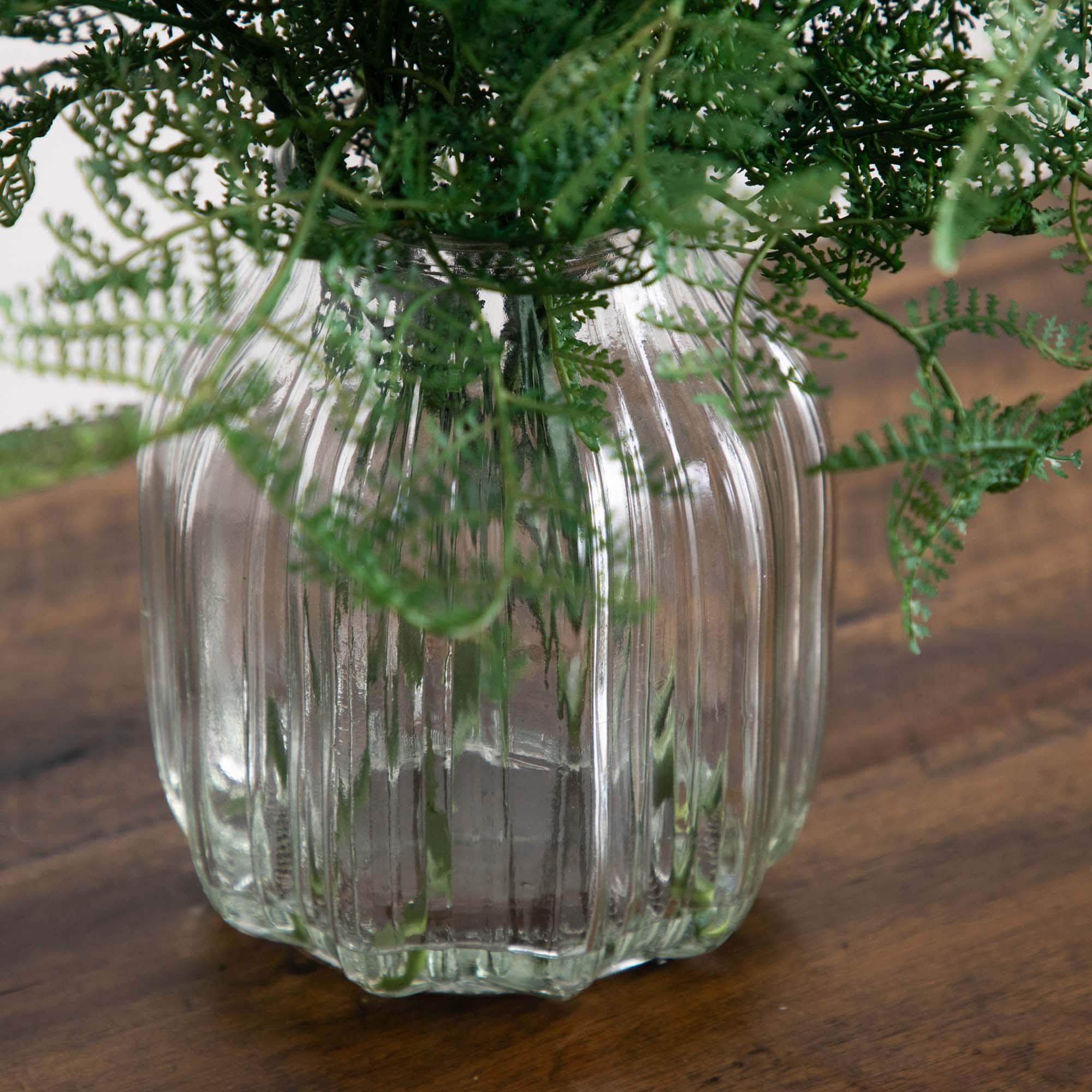 17" Forest Fern Arrangement in Glass Vase
